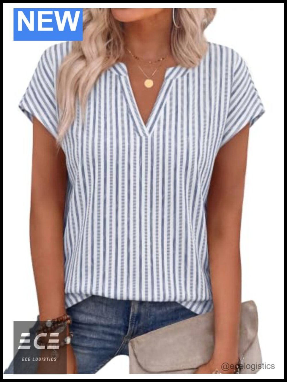 Womens V Neck Cap Sleeve T Shirt Loose Fit Business Casual Beach Top